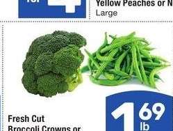Fresh Cut Broccoli Crowns or Green Beans