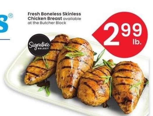 Fresh Boneless Skinless Chicken Breast - available at the Butcher Block