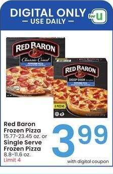 Red Baron Frozen Pizza 15.77-23.45 oz. or Single Serve Frozen Pizza 8.8-11.6 oz.