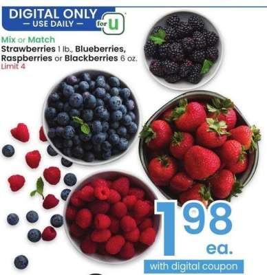 Strawberries 1 lb., Blueberries, Raspberries or Blackberries 6 oz. - Mix or Match
