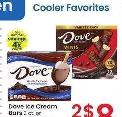 Dove Ice Cream Bars 3 ct. or Mini Ice Cream Bars - 10 ct.