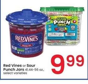 Red Vines or Sour Punch Jars - 41.44-56 oz., select varieties
