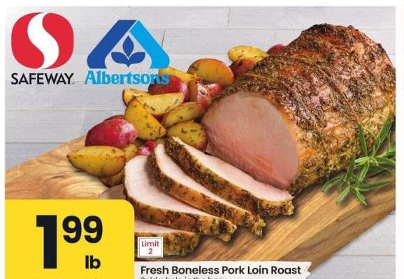 Fresh Boneless Pork Loin Roast - Sold whole in the bag