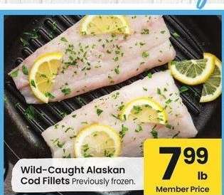 Wild-Caught Alaskan Cod Fillets - Previously frozen.