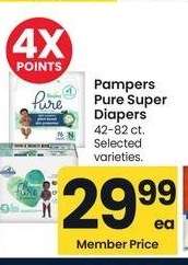 Pampers Pure Super Diapers - 42-82 ct. Selected varieties.