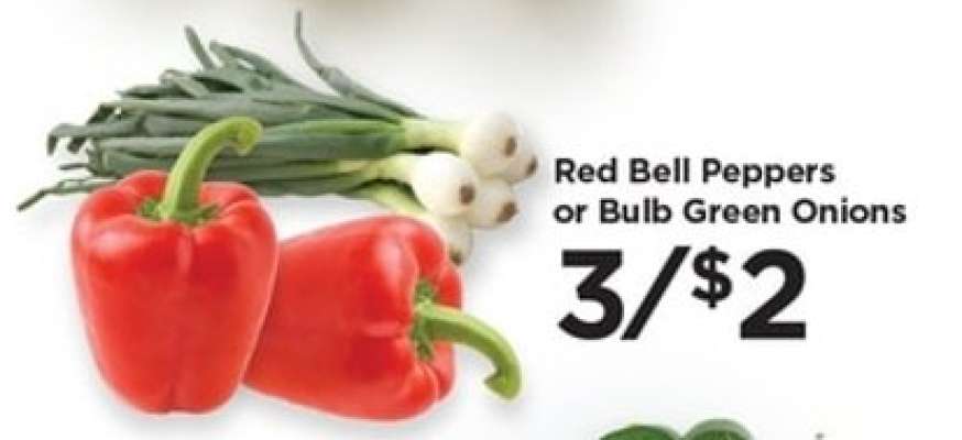 Red Bell Peppers or Bulb Green Onions