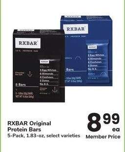 RXBAR Original Protein Bars - 5-Pack, 1.83-oz, select varieties