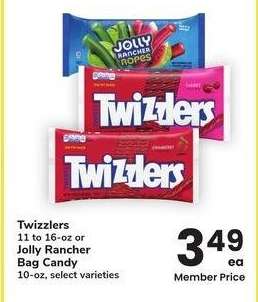Twizzlers 11 to 16-oz or Jolly Rancher Bag Candy 10-oz - select varieties