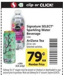 Signature SELECT Sparkling Water Beverage & AriZona Tea
