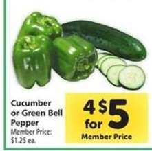 Cucumber or Green Bell Pepper