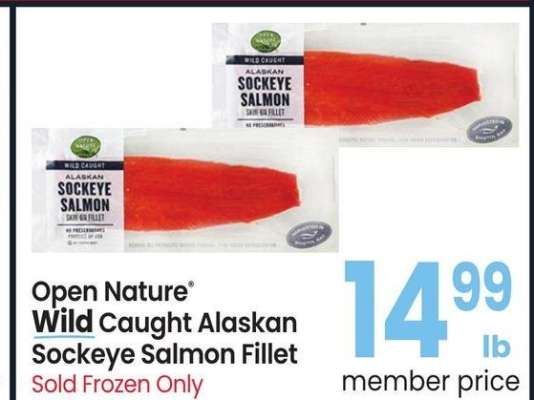 Open Nature® Wild Caught Alaskan Sockeye Salmon Fillet - Sold Frozen Only