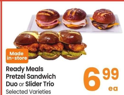 Ready Meals Pretzel Sandwich Duo or Slider Trio - Selected Varieties