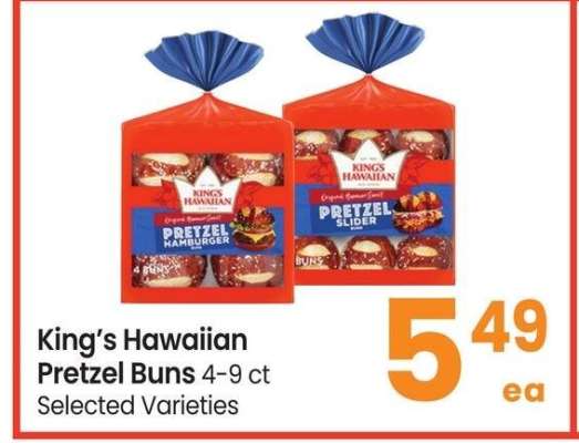 King's Hawaiian Pretzel Buns - 4-9 ct Selected Varieties