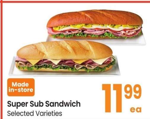 Super Sub Sandwich - Selected Varieties