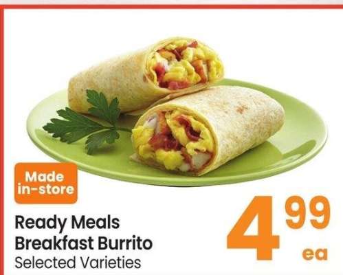 Ready Meals Breakfast Burrito - Selected Varieties

Made in-store