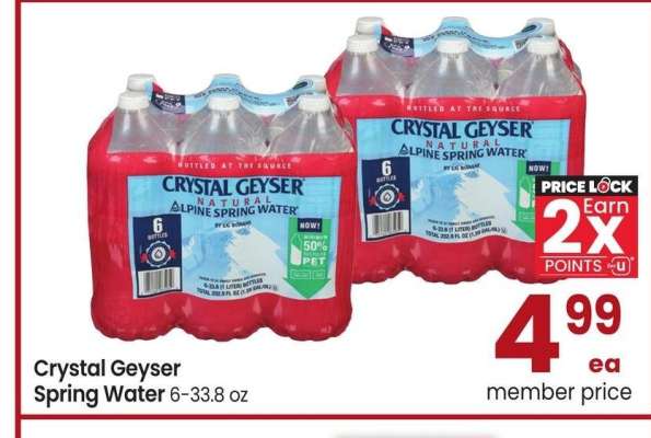 Crystal Geyser Spring Water - 6-33.8 oz
