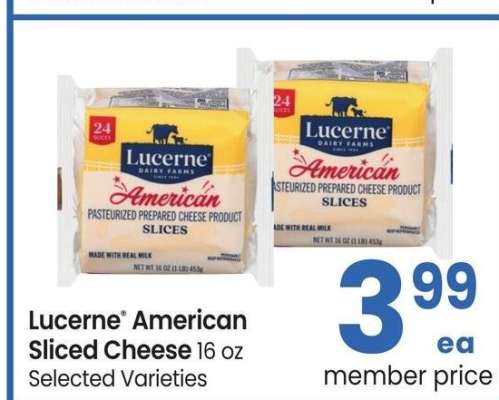 Lucerne® American Sliced Cheese - 16 oz Selected Varieties