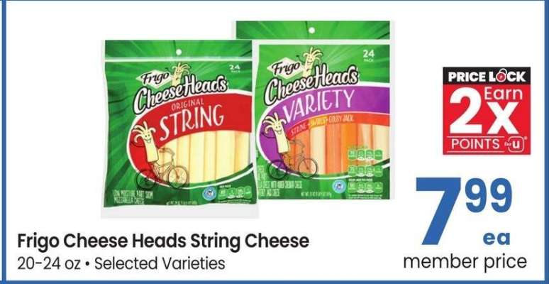 Frigo Cheese Heads String Cheese - 20-24 oz • Selected Varieties