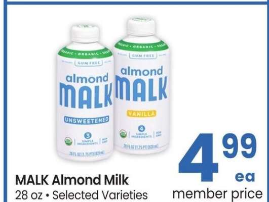 MALK Almond Milk - 28 oz • Selected Varieties