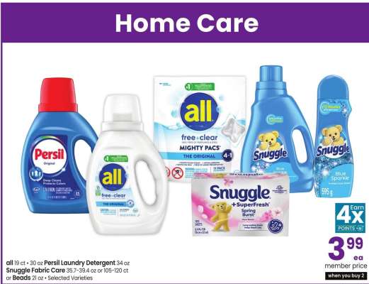 all 19 ct • 30 oz Persil Laundry Detergent 34 oz Snuggle Fabric Care 35.7-39.4 oz or 105-120 ct or Beads 21 oz - Selected Varieties
