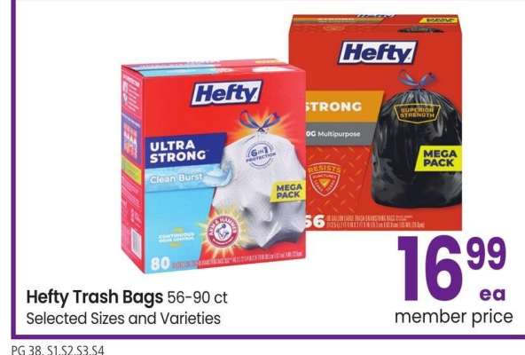 Hefty Trash Bags - 56-90 ct Selected Sizes and Varieties