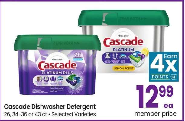 Cascade Dishwasher Detergent - 26, 34-36 or 43 ct • Selected Varieties