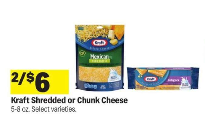 Kraft Shredded or Chunk Cheese*
