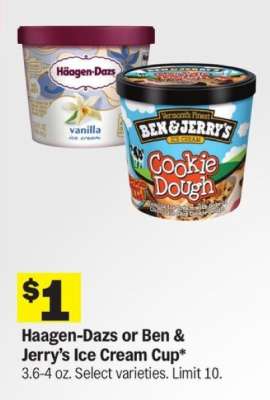 Haagen-Dazs or Ben & Jerry's Ice Cream Cup