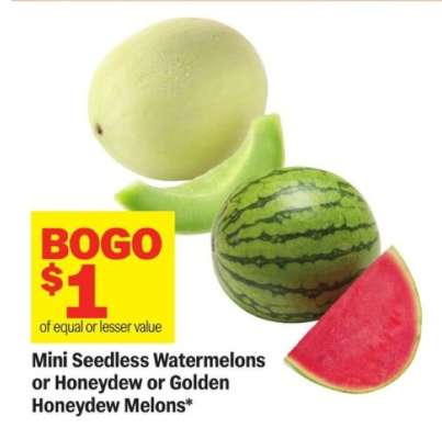 Mini Seedless Watermelons or Honeydew or Golden Honeydew Melons