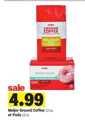 Meijer Ground Coffee or Pods
