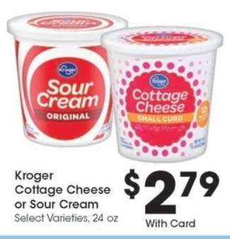 Kroger Cottage Cheese or Sour Cream