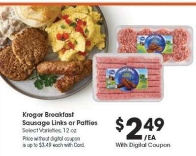 Kroger Breakfast Sausage Links or Patties