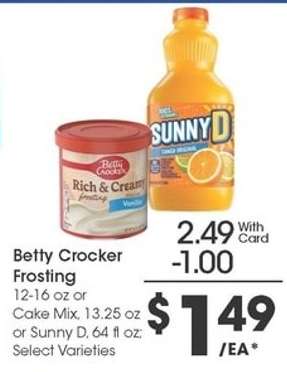 Betty Crocker Frosting or Sunny D