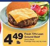 Fresh 73% Lean Ground Beef