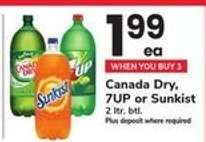 Canada Dry, 7UP or Sunkist