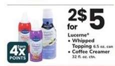 Lucerne Whipped Topping or Coffee Creamer