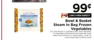 Bowl & Basket Steam In Bag Frozen Vegetables