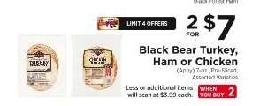 Black Bear Turkey, Ham or Chicken
