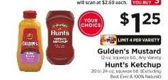 Gulden's Mustard / Hunt's Ketchup