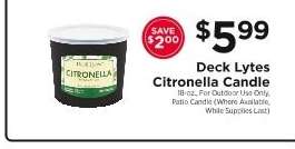 Deck Lytes Citronella Candle