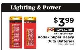 Kodak Super Heavy Duty Batteries