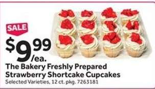 The Bakery Freshly Prepared Strawberry Shortcake Cupcakes