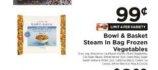 Bowl & Basket Steam In Bag Frozen Vegetables