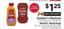 Gulden's Mustard / Hunt's Ketchup