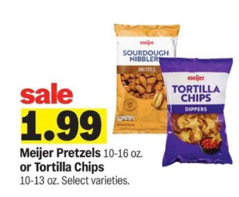 Meijer Pretzels or Tortilla Chips