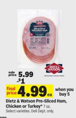 Dietz & Watson Pre-Sliced Ham, Chicken or Turkey