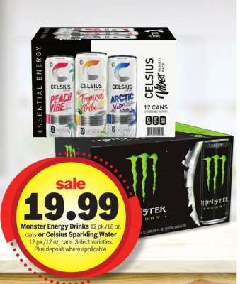 Monster Energy Drinks or Celsius Sparkling Water