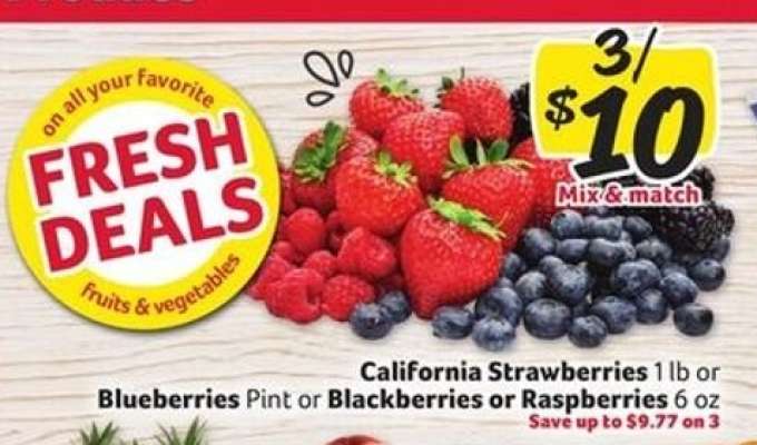 California Strawberries, Blueberries, Blackberries, Raspberries