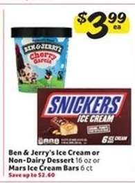 Ben & Jerry's Ice Cream or Non-Dairy Dessert or Mars Ice Cream Bars