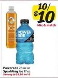 Powerade or Sparkling Ice